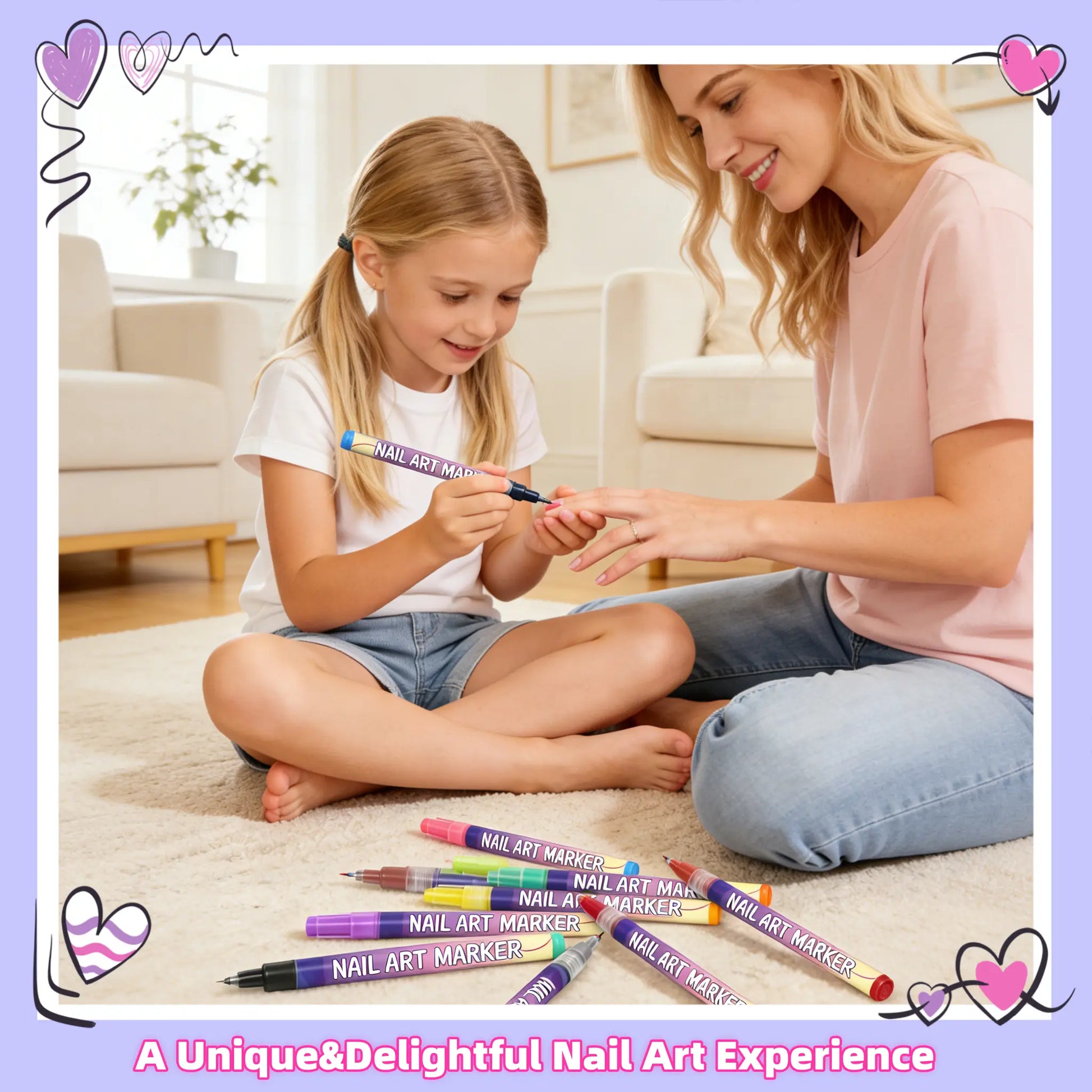 12-Color Nail Art Pen Set | 0.5mm Ultra-Fine Tip, Quick Dry & Waterproof | Lasts 7-14 Days With Top Coat | DIY 3D Nail Art for Beginners | Perfect Gift for Kids