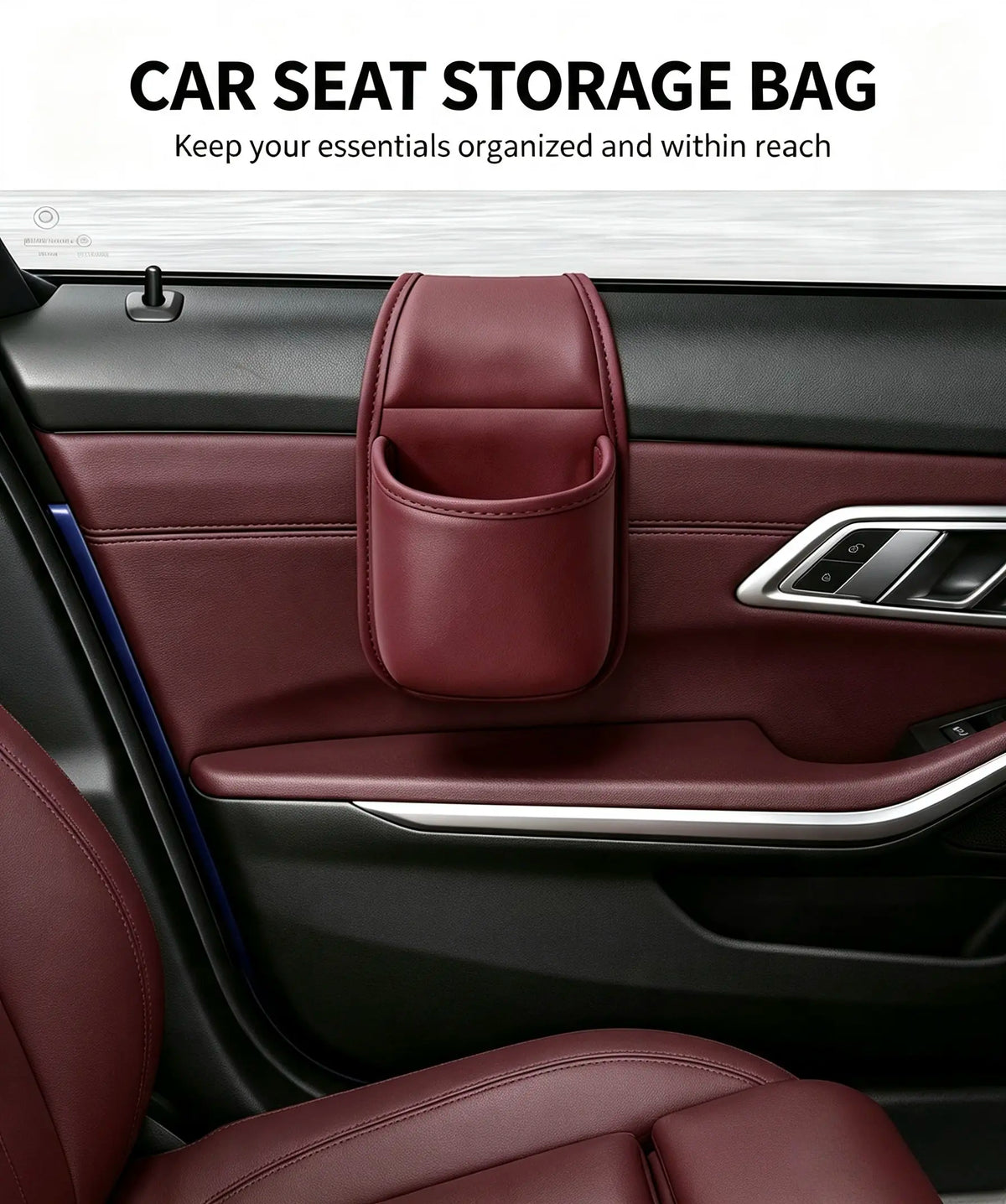 2-Layer Leather Car Door Pocket – Scratch-Proof & Residue-Free Storage Organizer