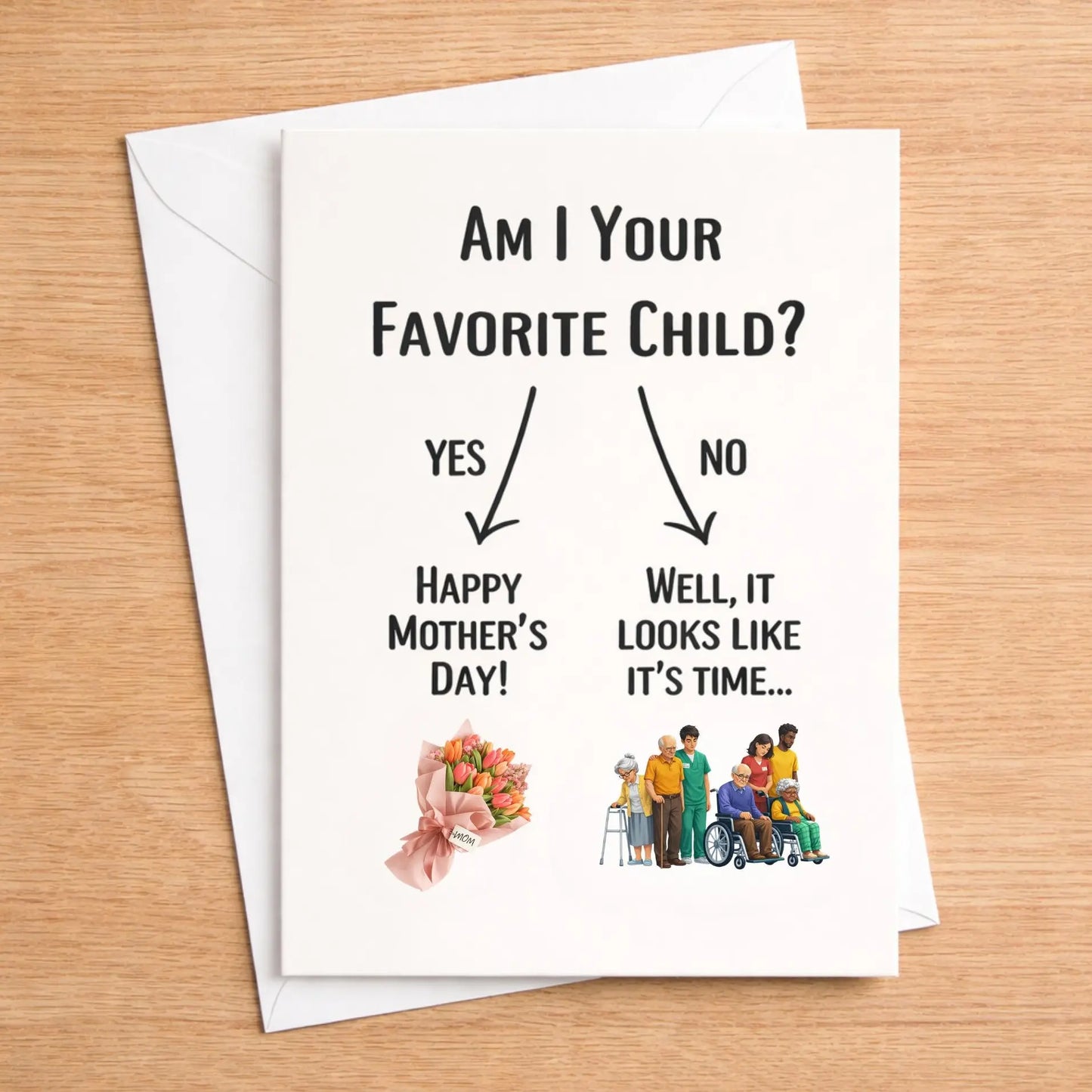 Funny Mother's Day Card | Sarcastic Gag Gift for Mom (Blank Inside)