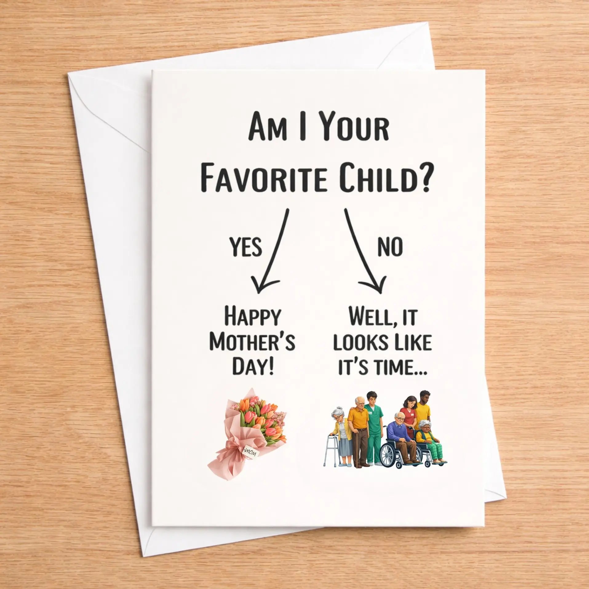 Tarjeta divertida del Día de la Madre | Regalo de broma sarcástico para mamá (Interior en blanco)