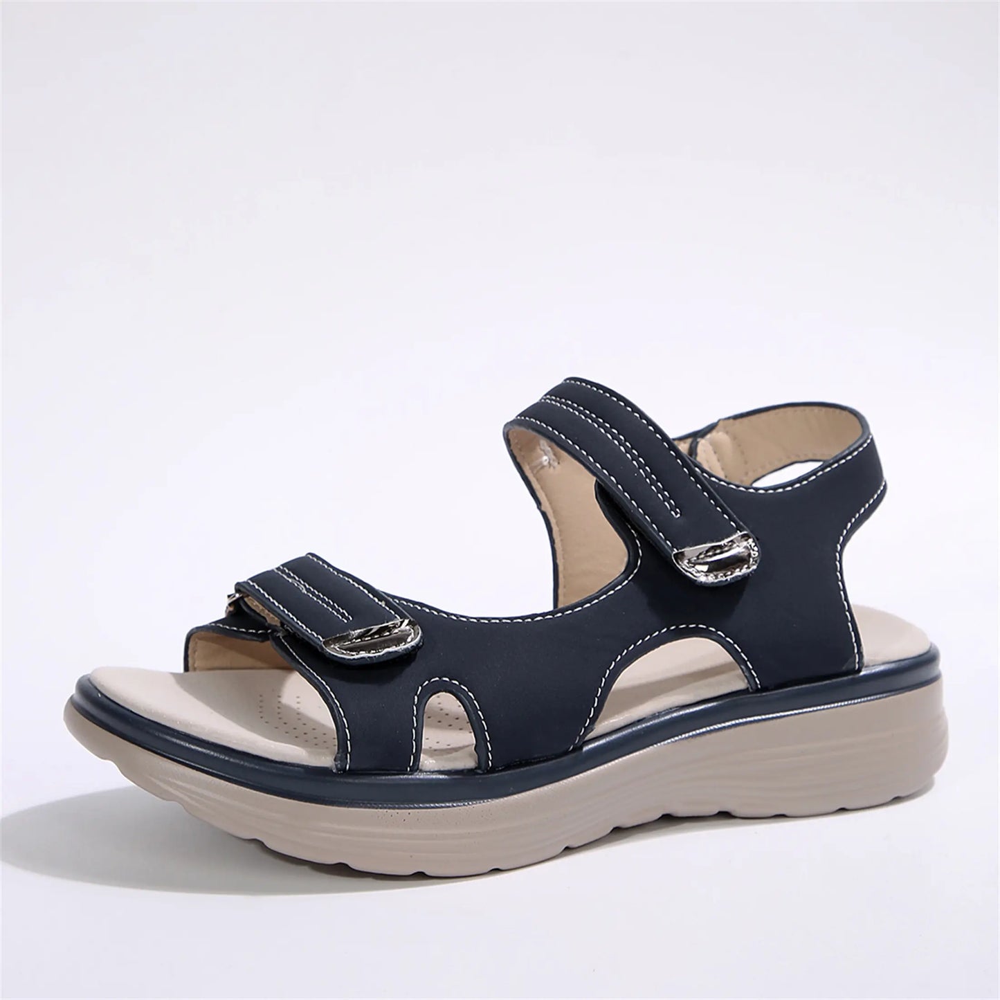 Womens Sporty Style Flat Sandals Open Toe Walking Comfy Casual Low Wedge Summer Shoes Springfresh
