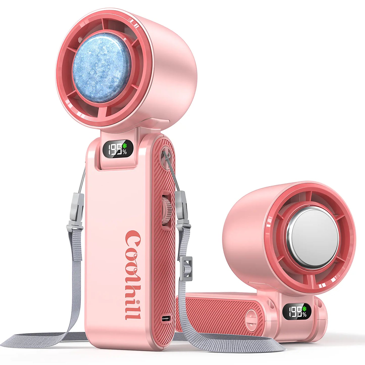 CoolHill Portable Handheld High Speed Fan, 199 Adjustable Speeds Foldable Pocket Fan for Summer Travel & Outdoor Essentials