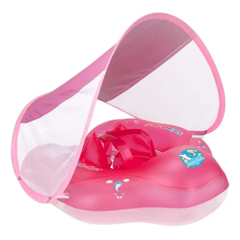 Inflatable Toddler Swim Ring with Sunshade Canopy