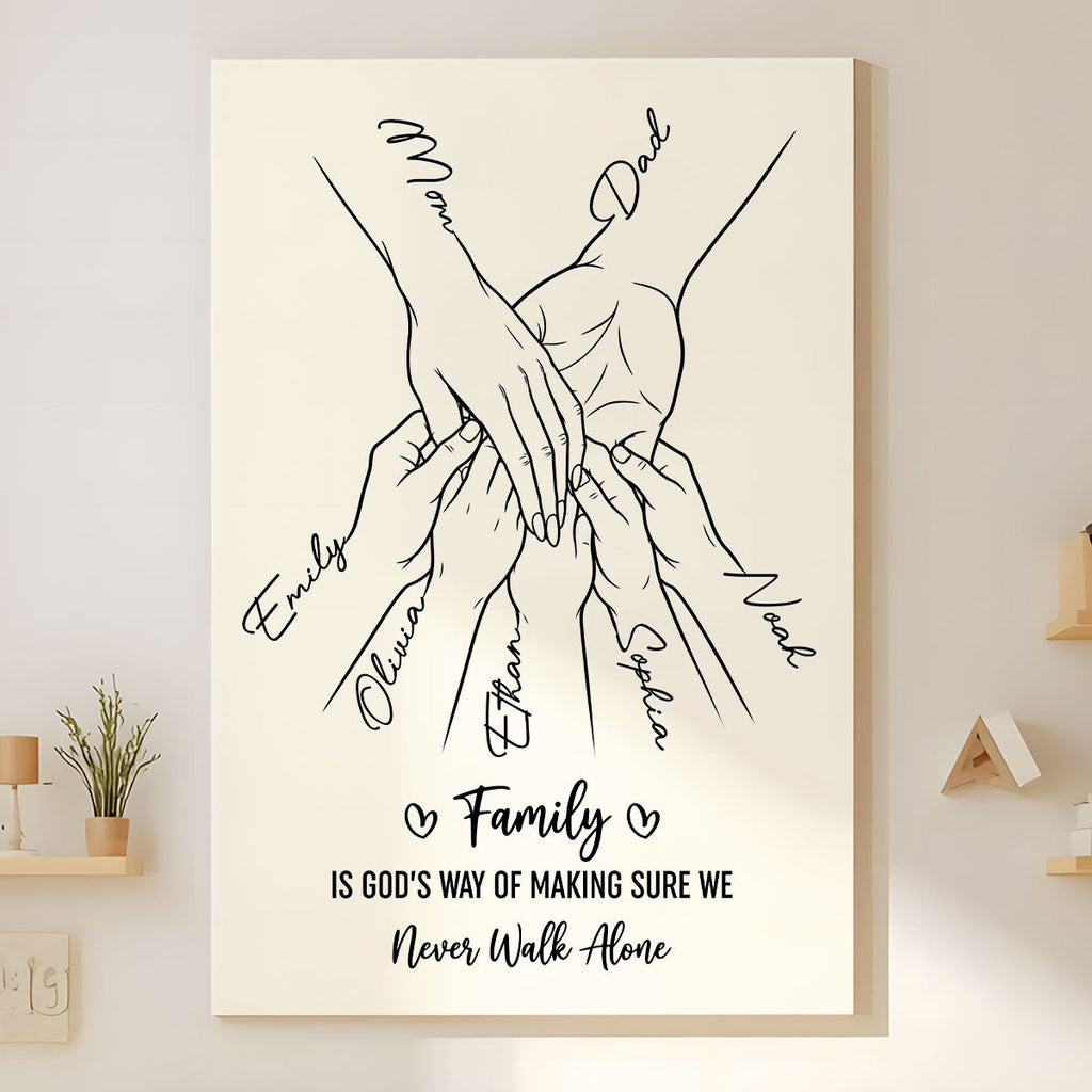 Family Is God’s Way Of Making Sure We Never Walk Alone | Personalized Poster/Canvas - 1