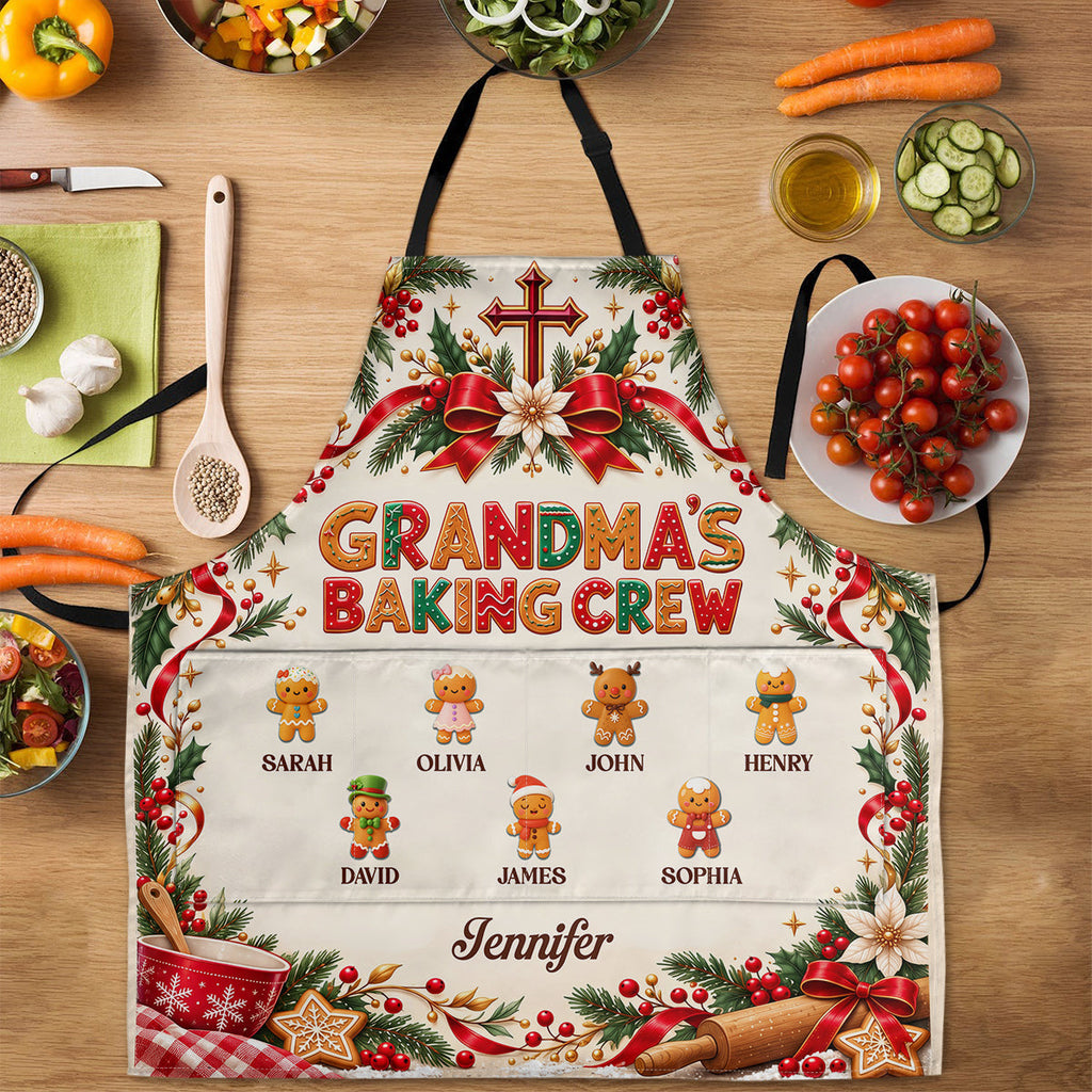 Grandma's Baking Crew | Personalized Apron With Pocket - 1