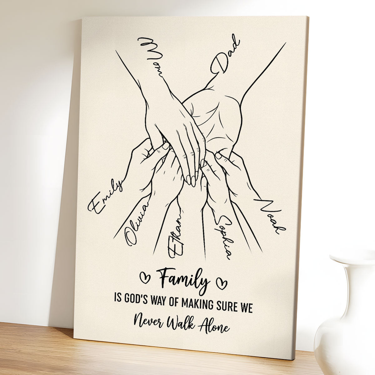 Family Is God’s Way Of Making Sure We Never Walk Alone | Personalized Poster/Canvas - 2