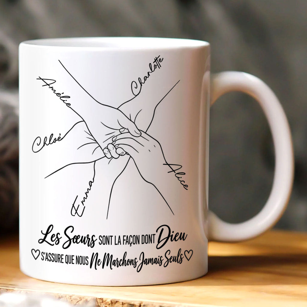 Les Sœurs Sont La Façon De Dieu | Personalized Ceramic Coffee Mug - 2