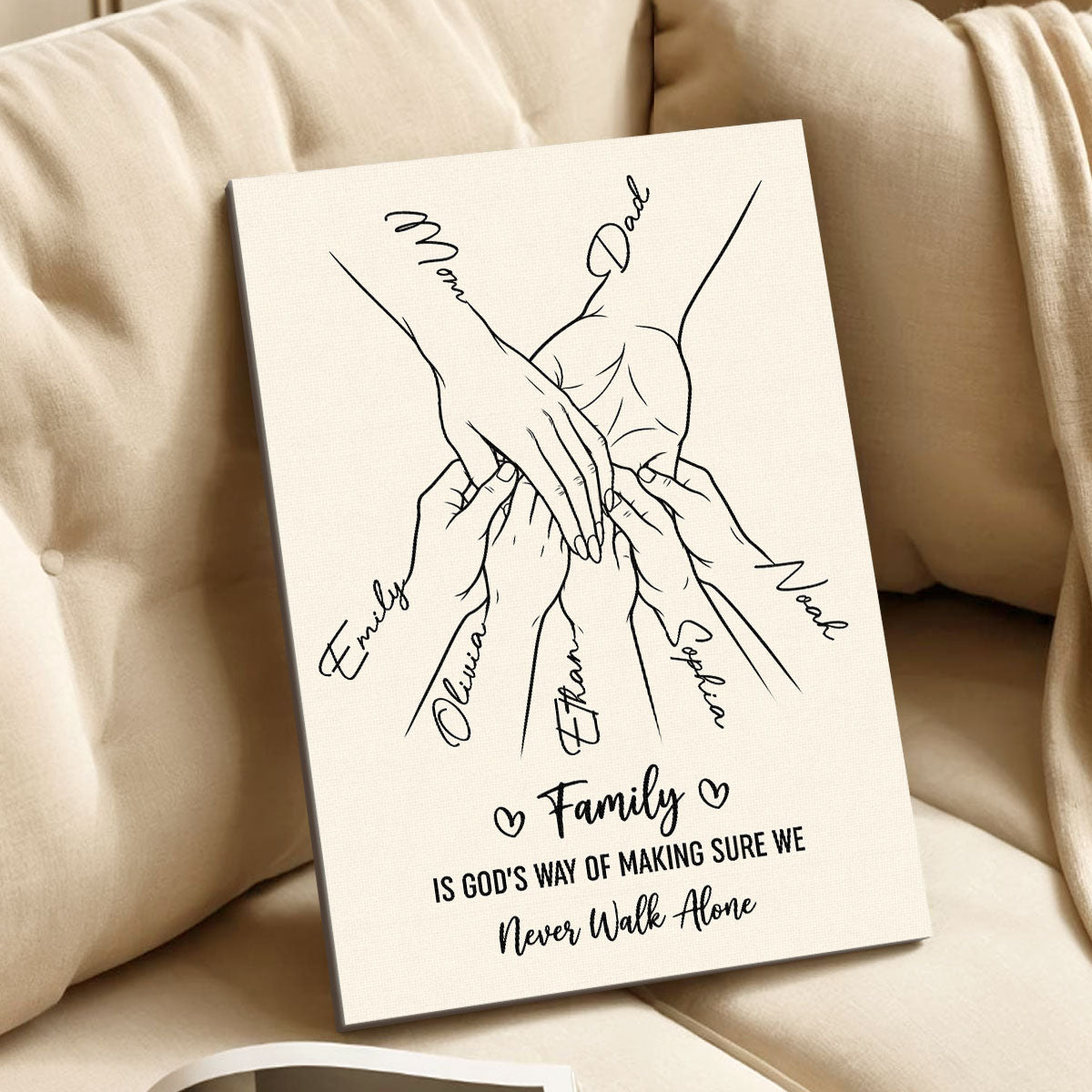 Family Is God’s Way Of Making Sure We Never Walk Alone | Personalized Poster/Canvas - 3