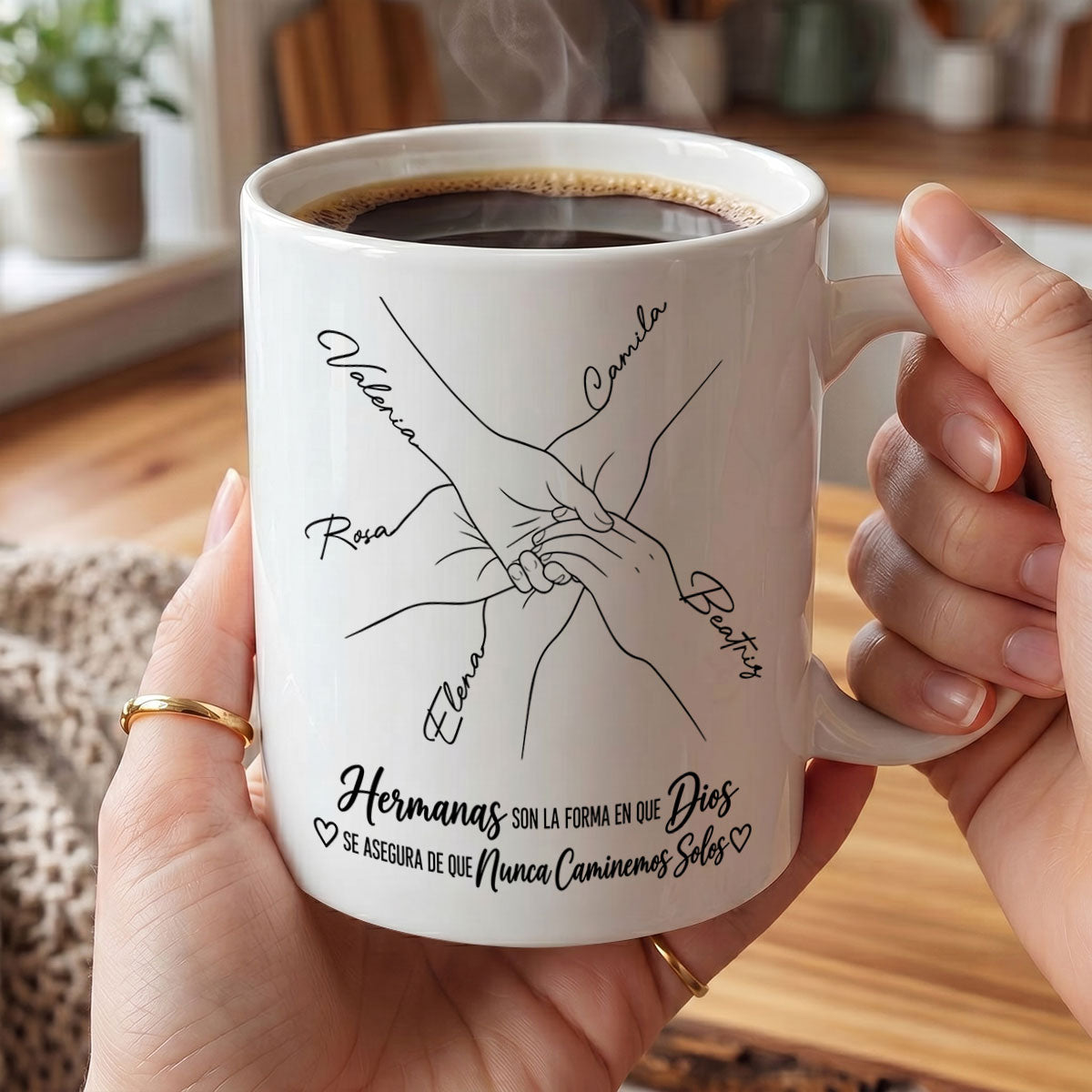 Hermanas Son La Forma De Dios | Personalized Ceramic Coffee Mug - 3