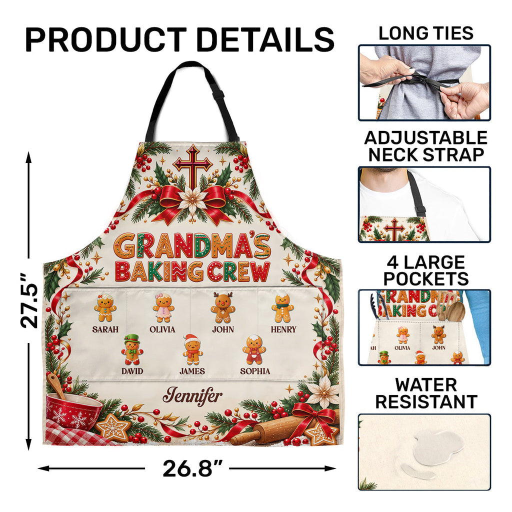Grandma's Baking Crew | Personalized Apron With Pocket - 5