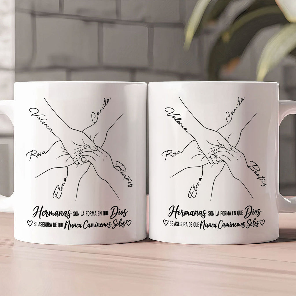 Hermanas Son La Forma De Dios | Personalized Ceramic Coffee Mug - 5