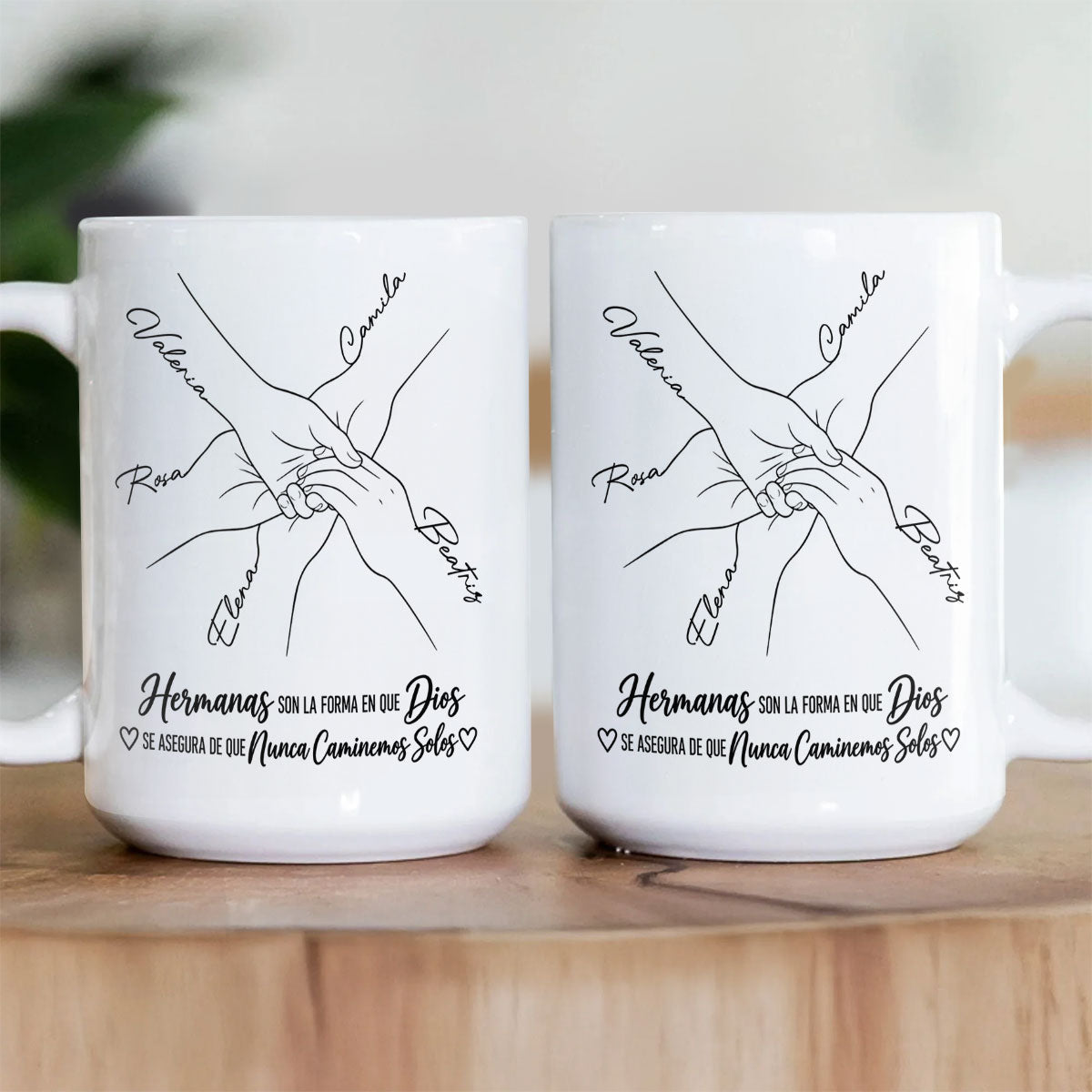 Hermanas Son La Forma De Dios | Personalized Ceramic Coffee Mug - 6