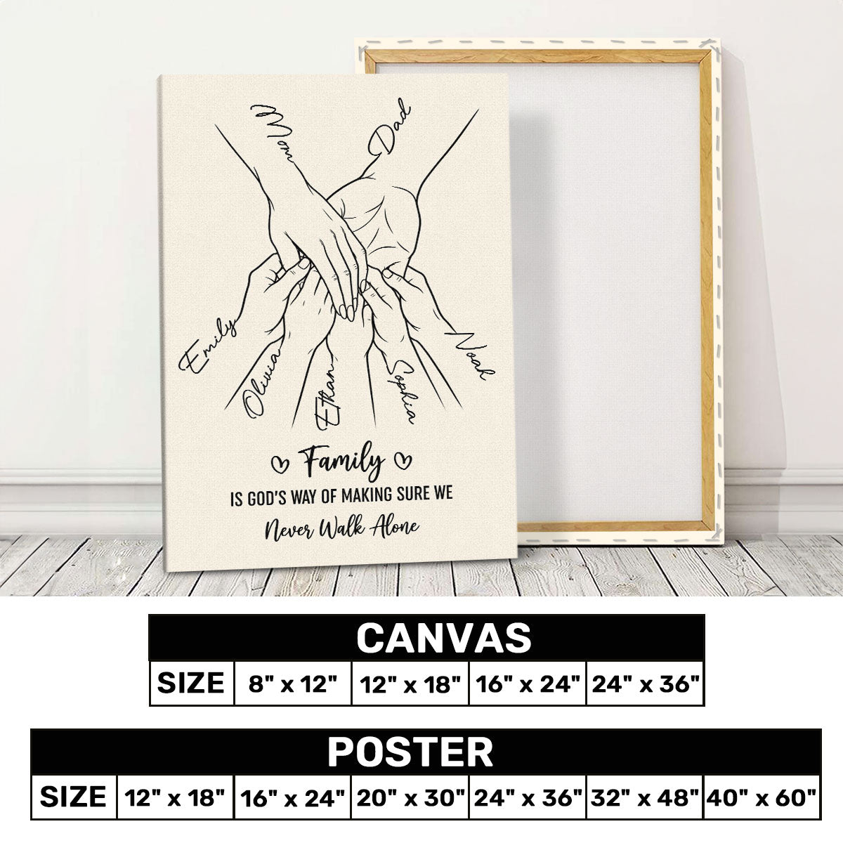 Family Is God’s Way Of Making Sure We Never Walk Alone | Personalized Poster/Canvas - 6