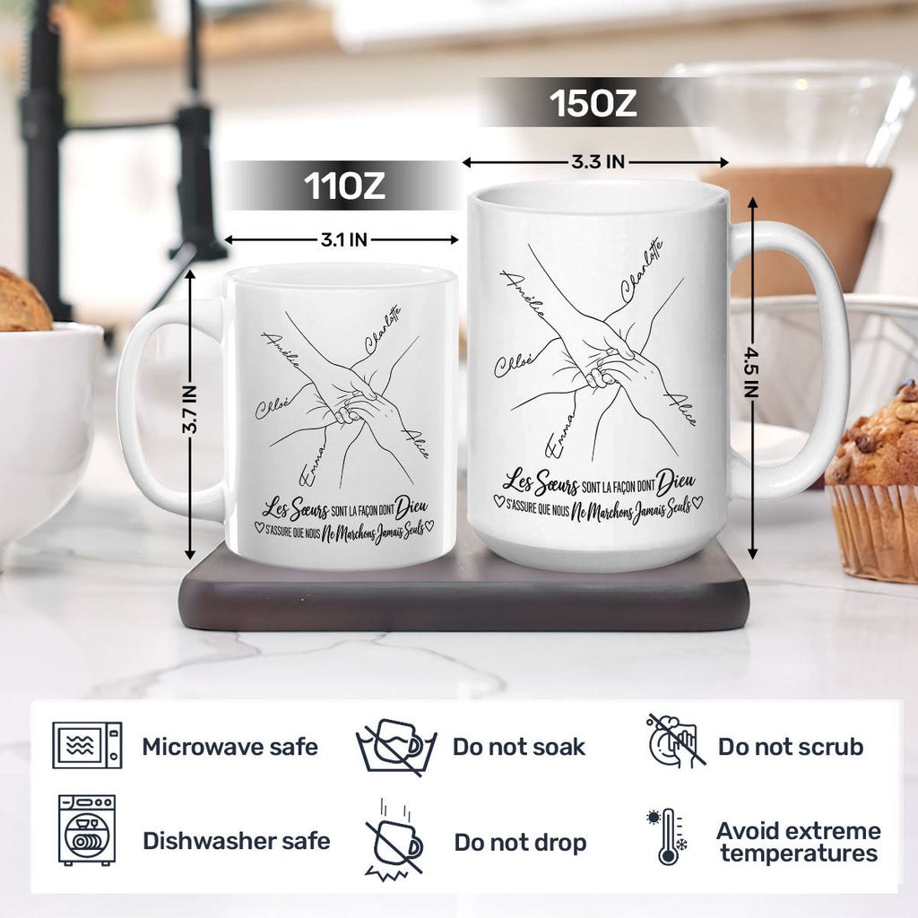 Les Sœurs Sont La Façon De Dieu | Personalized Ceramic Coffee Mug - 8